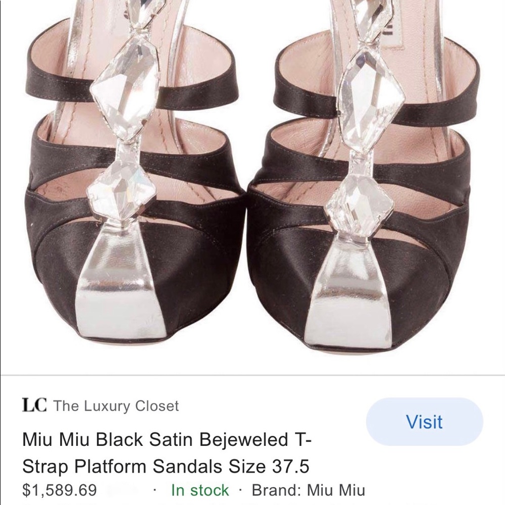 Miu Miu AUTHENTIC ❗️ Brand New limited sparkly sandals, paid 2500$, size EU 36 - Picture 3 of 7